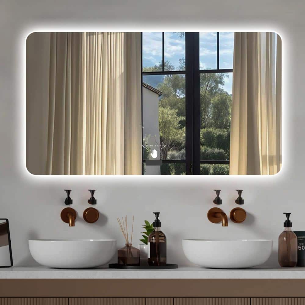 48 in.×32 in.LED Bathroom Vanity Mirror with Dimmable 3 Colors Temperature Adjustable, Silver price history on PriceWatchPro