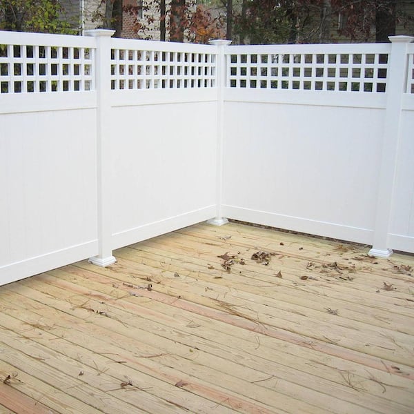 Gideon 6 ft. H x 6 ft. W White Vinyl Privacy Fence Panel Kit