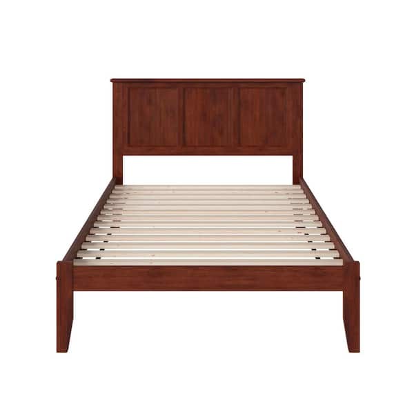 Madison Full Platform Bed with Open Foot Board in Walnut