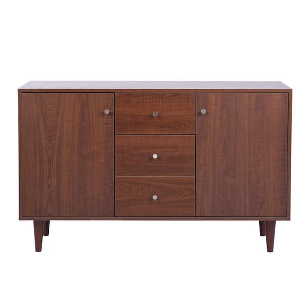 Aoibox 47.2 in Brown Industrial Sideboard features 2-Doors, 3-Drawers and 2-Cabinets With Large storage spaces