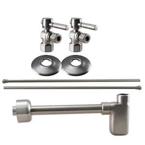 1/2 in. IPS Lever Handle Angle Stop Complete Pedestal Sink Installation Kit, Stainless Steel