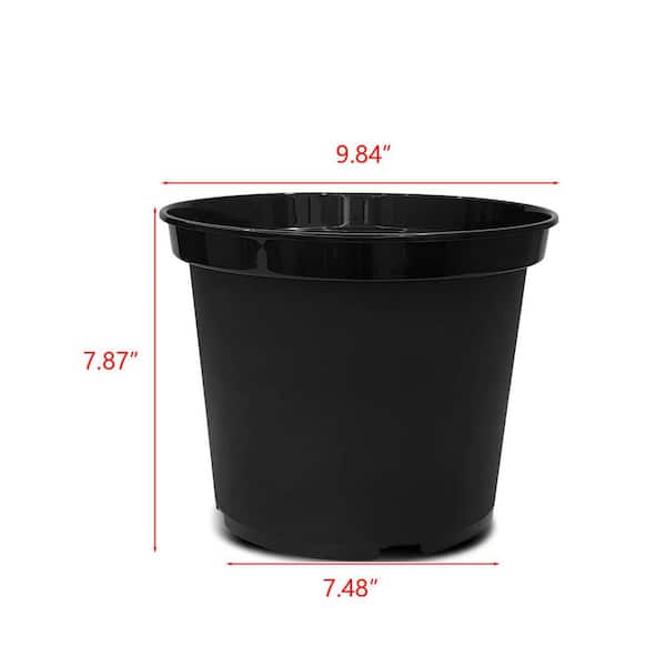 12 qt. Black Plastic Indoor/Outdoor Planter (9.84 in. W x 7.87 in