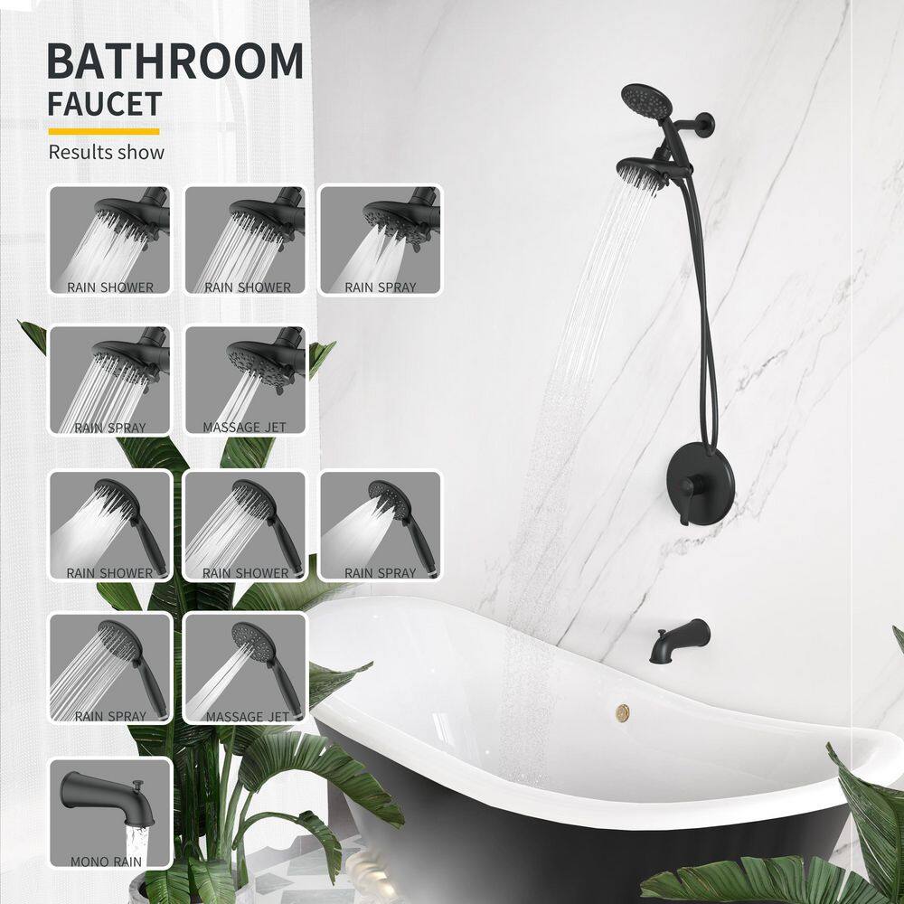 Matte Black Multi-Head Wall Mounted Shower System