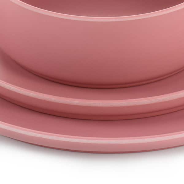 GIBSON HOME Rockabye 4-Piece Melamine Cereal Bowl Set in Dark Pink  985119507M - The Home Depot