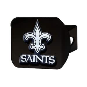 NFL - New Orleans Saints 3D Chrome Emblem on Type III Black Metal Hitch Cover