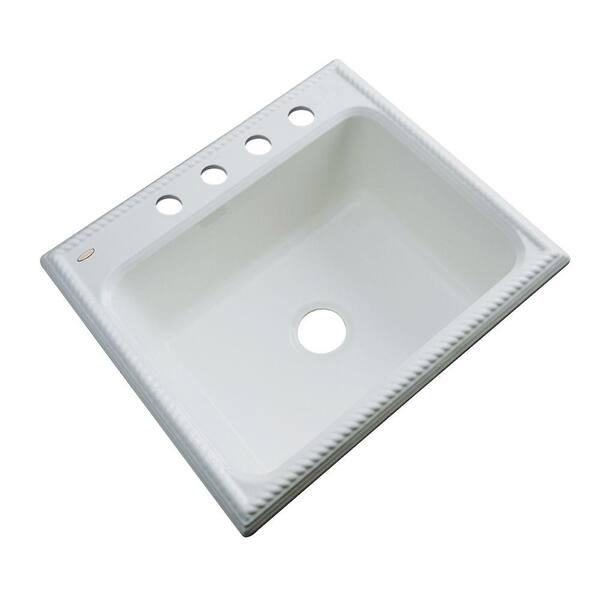 Thermocast Wentworth Drop-In Acrylic 25 in. 4-Hole Single Bowl Kitchen Sink in Sterling Silver