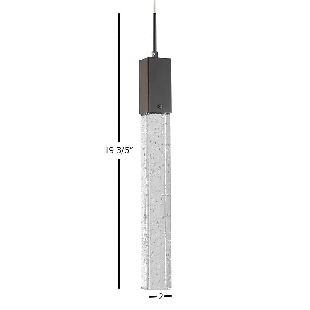 Matte Black Mini LED Pendant Light with Crystal