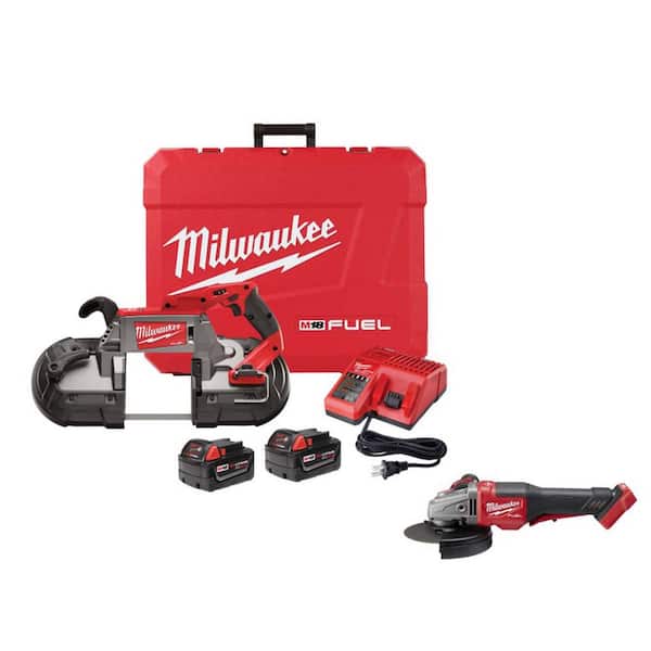 Milwaukee M18 FUEL 18V Lithium-Ion Brushless Cordless Deep Cut Band Saw Kit  w/FUEL 4-1/2 In. Grinder 2729-22-2980-20 The Home Depot