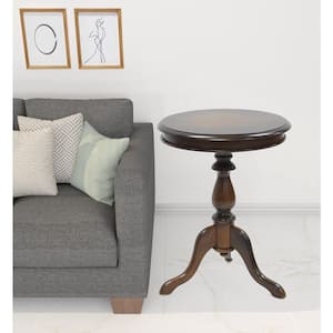 Charlie 19.5 in. Chestnut Round Wood End Table