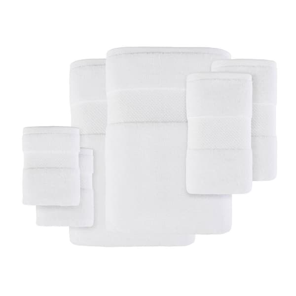 Turkish 6-Piece White Cotton Bath Towel Set