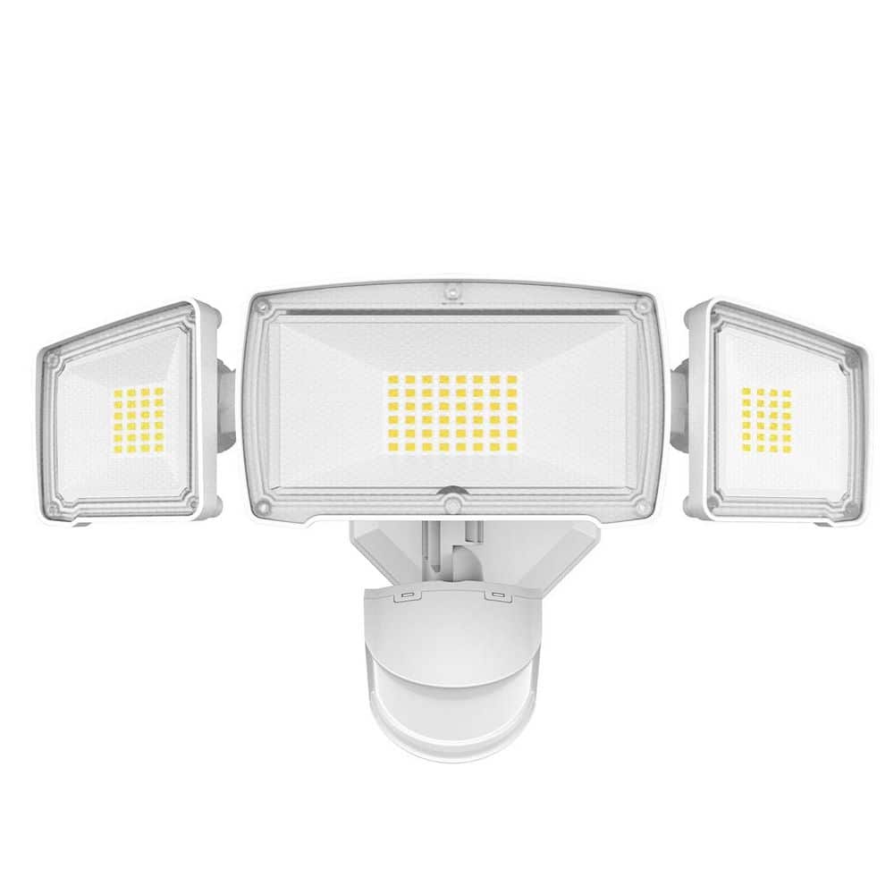 38-Watt Equivalent 4200 Lumen 180° White Motion Detection Outdoor Integrat