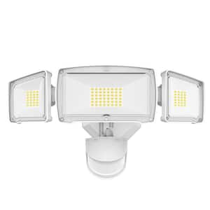 38 Watt Equivalent 4200 Lumen 180 Degree White Motion Detection Outdoor Integrated LED Flood Light for Yard (1-Pack)