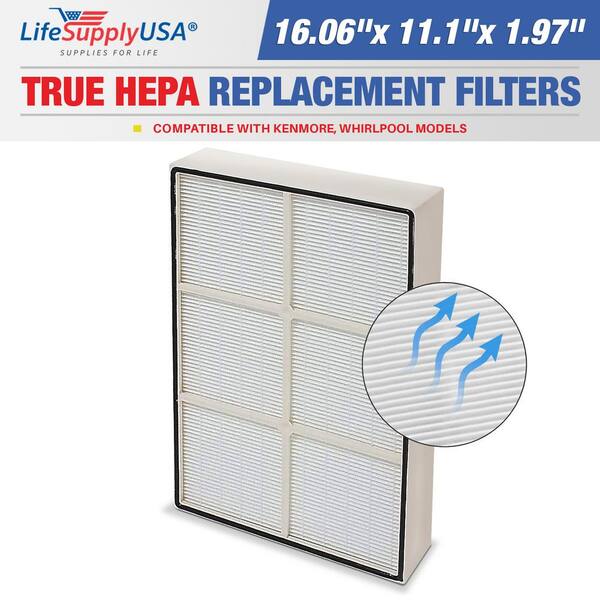 True HEPA Filter Replacement Compatible with Whirlpool Kenmore, - Easy Install, Effective Particle Filtration, Durable