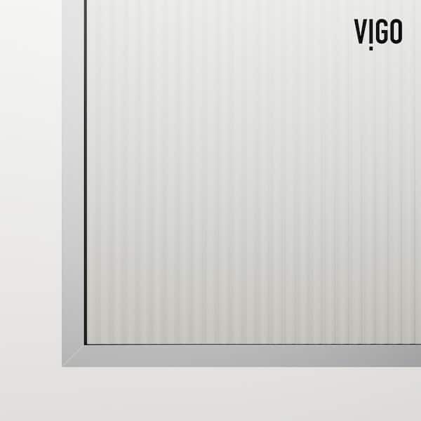 Meridian 34 in. W x 74 in. H Framed Fixed Shower Screen Door in Chrome with 3/8 in. (10mm) Fluted Glass