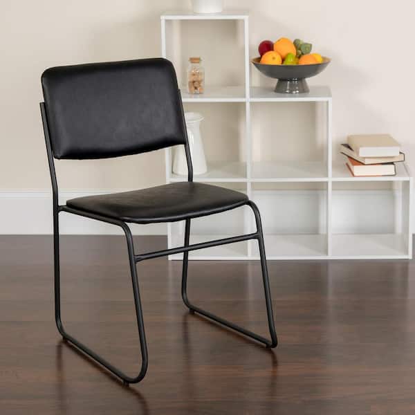 Vinyl Stackable Chair in Black