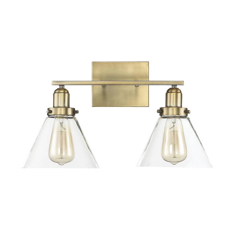 Savoy House Drake 2 - Light Vanity in Warm Brass