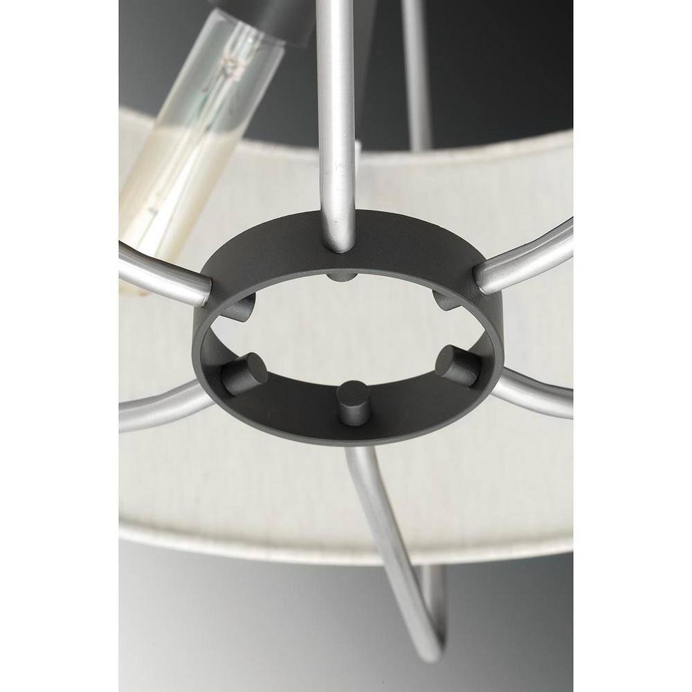 Brushed Nickel Farmhouse Drum Semi-Flush Convertible Light