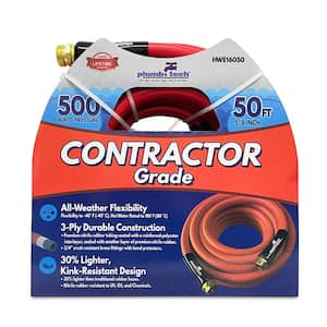 5/8 in dia. x 50 ft. Premium Red Nitrile Rubber Multi-Purpose Hot/Cold Water Hose: Contractor Grade, BP 500-Piece