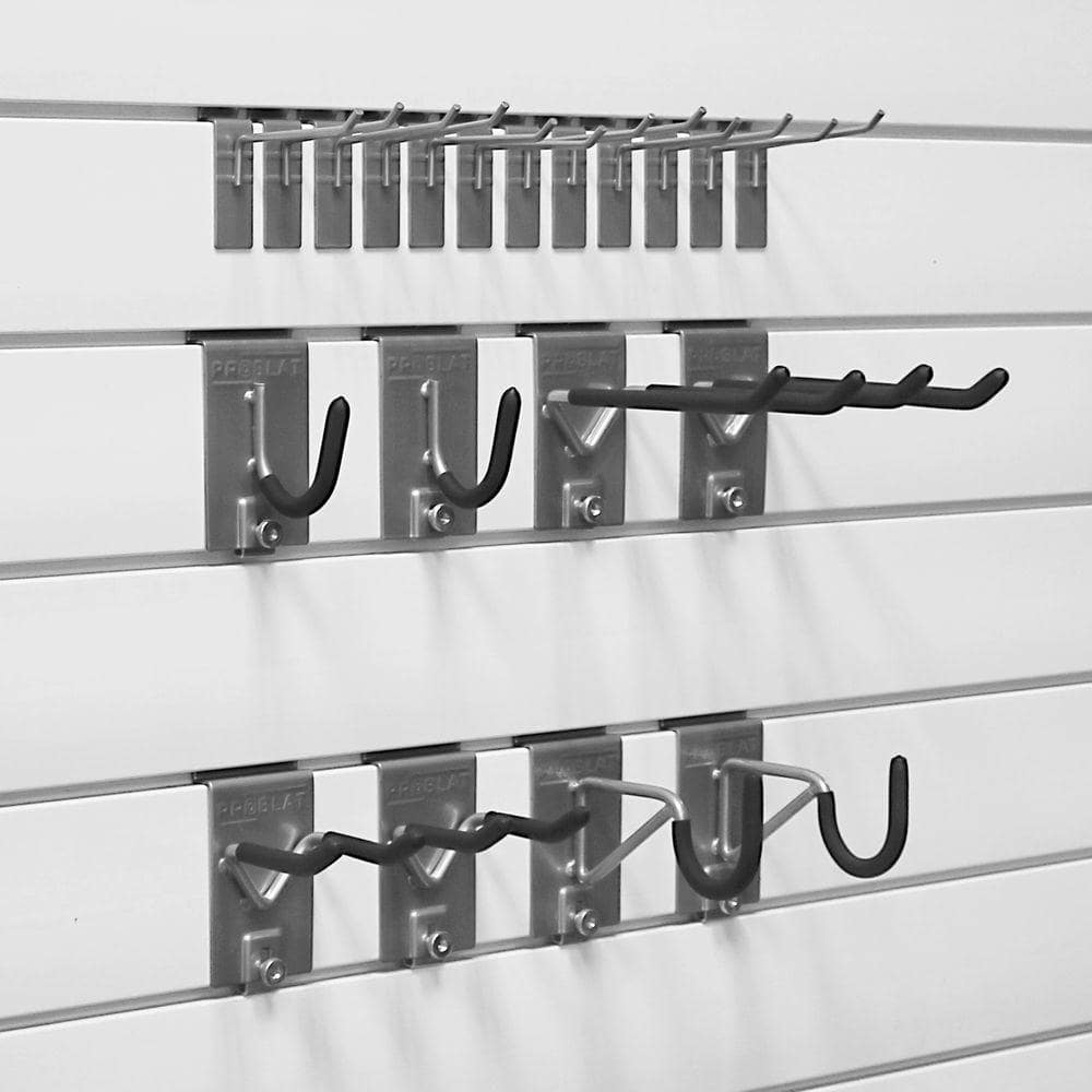 Heavy-Duty Silver Steel 20-Piece Slatwall Hook Kit