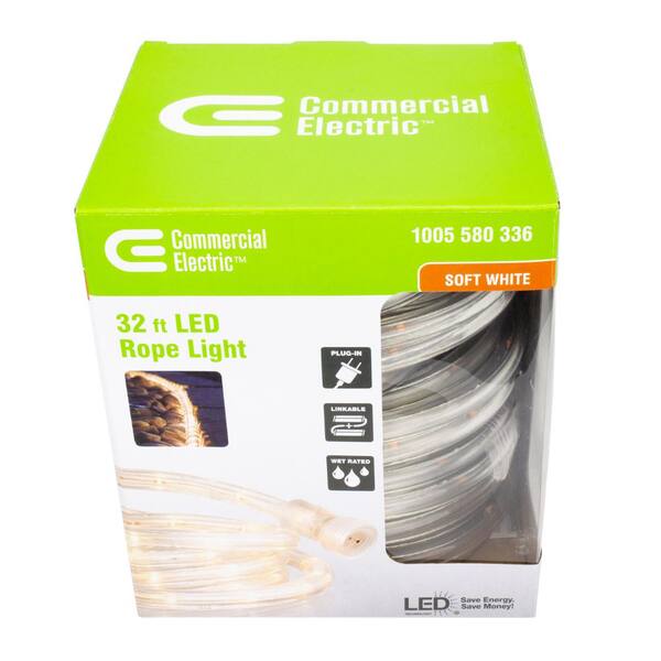 commercial electric 32 ft led rope light with remote