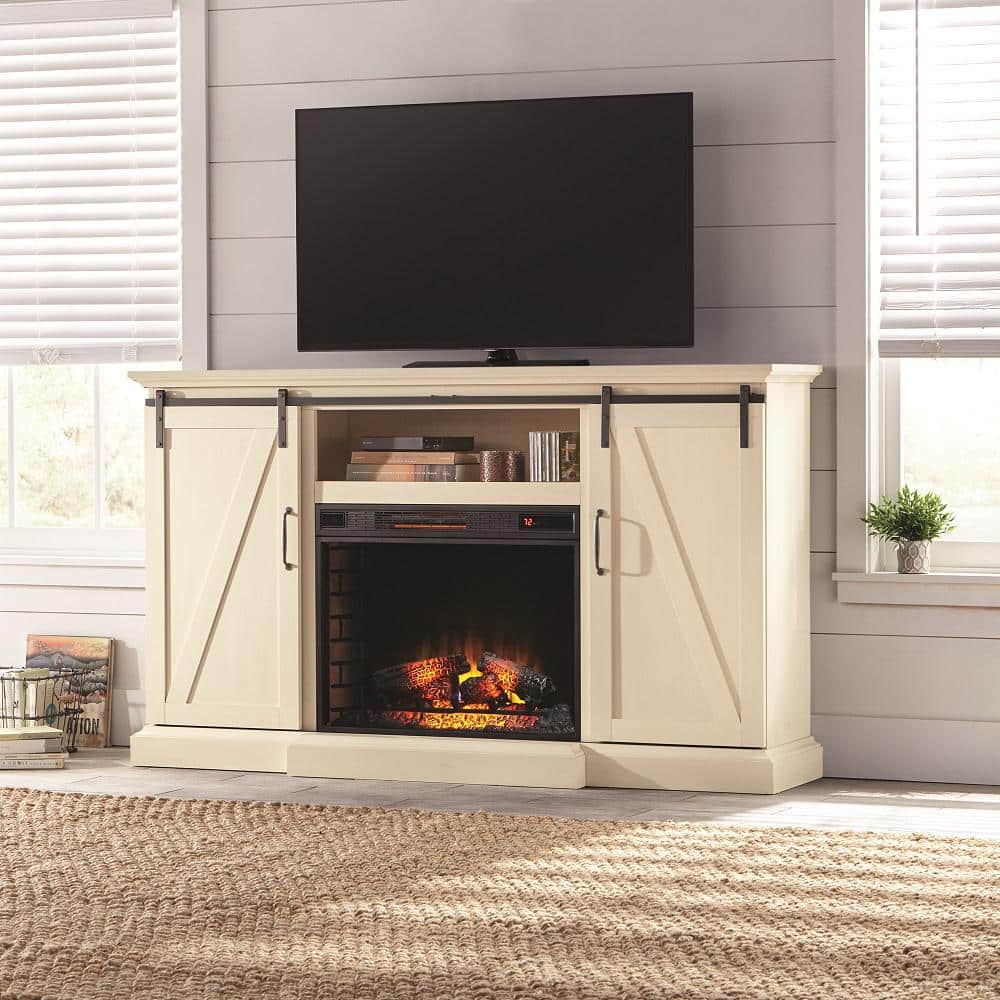 Barn Door Fireplace Tv Stand