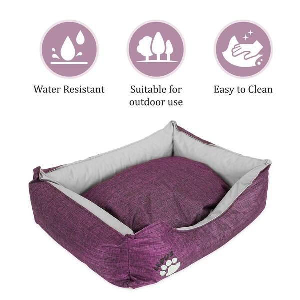 purple dog bed large