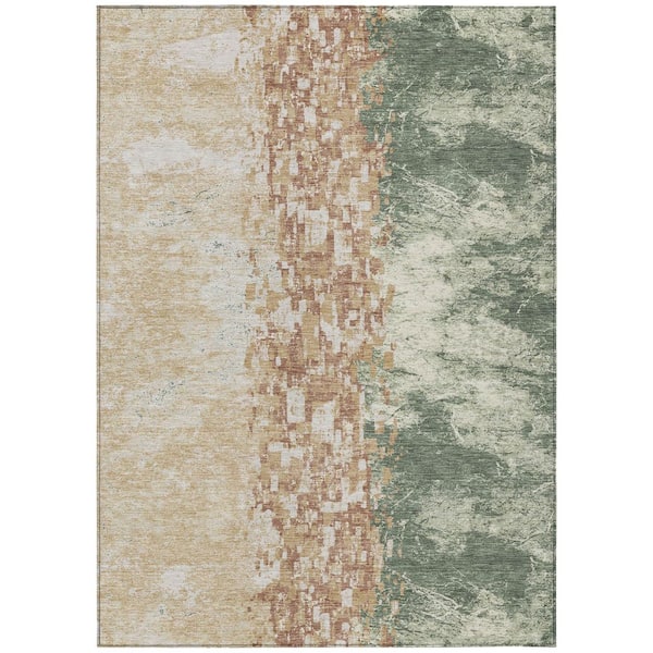 Chantille Machine Washable Indoor/Outdoor Abstract ACN3112 Basil 9 ft. x 12 ft. Area Rug