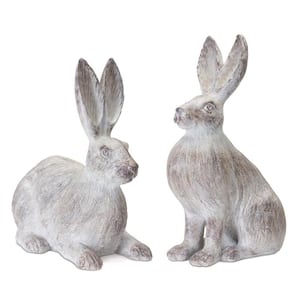 Resin Rabbit Tabletop Sculpture Set of 2