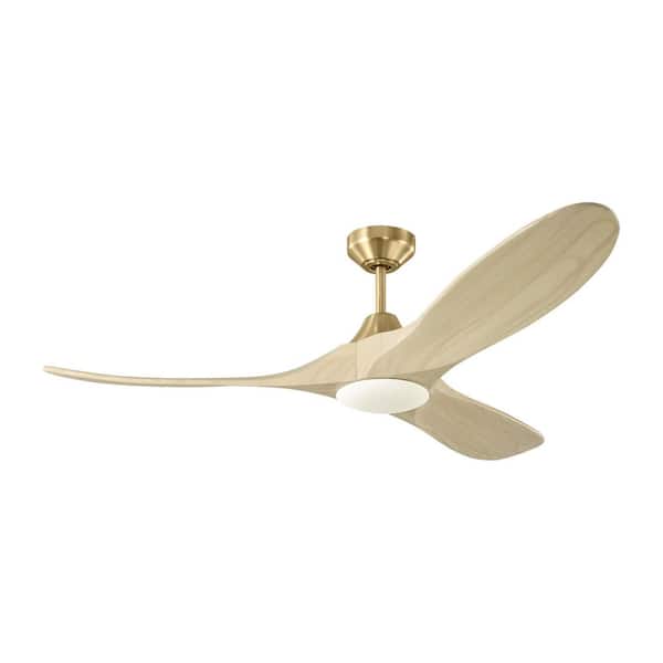Maverick Smart 52 in. Burnished Brass Modern Downrod Mount StandardCeiling Fan with Light Kit and Remote
