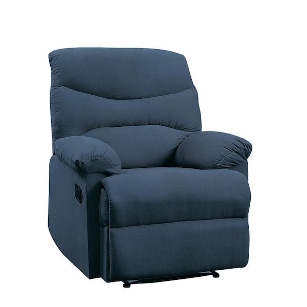 Acme Furniture Arcadia Blue Woven Fabric Fabric with Wood Frame Recliner
