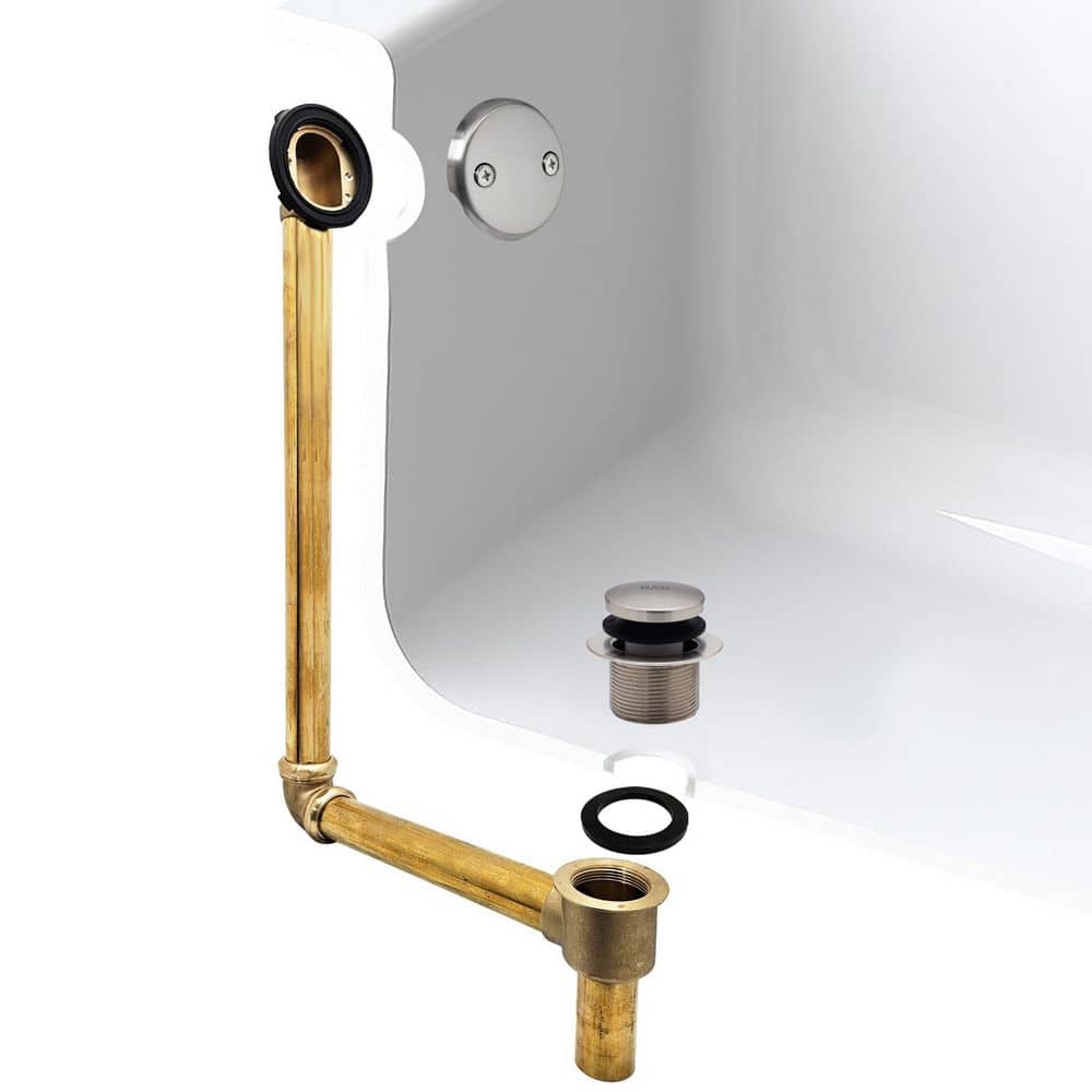 22 in. Direct Connect 17-Gauge Brass Waste and Overflow with Tip-Toe Drain Trim Satin Nickel price history on PriceWatchPro