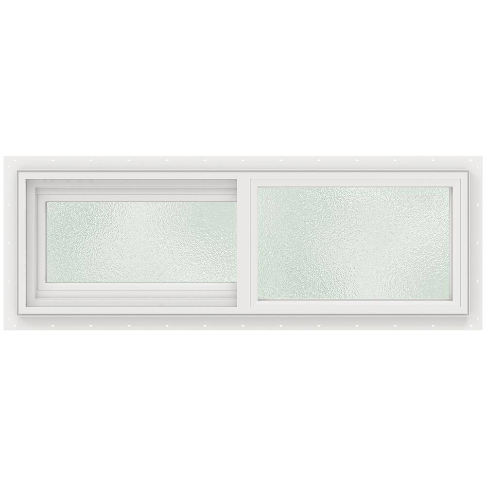 Jeld Wen 355 In X 115 In V 2500 Series White Vinyl Left Handed Sliding Window With Fiberglass Mesh Screen 8a0576 The Home Depot