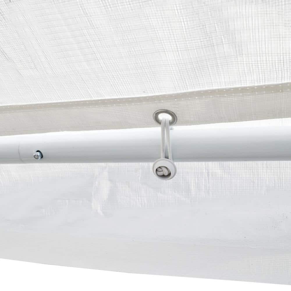 White Metal Frame 10' x 15' Carport Shelter with Fabric Roof