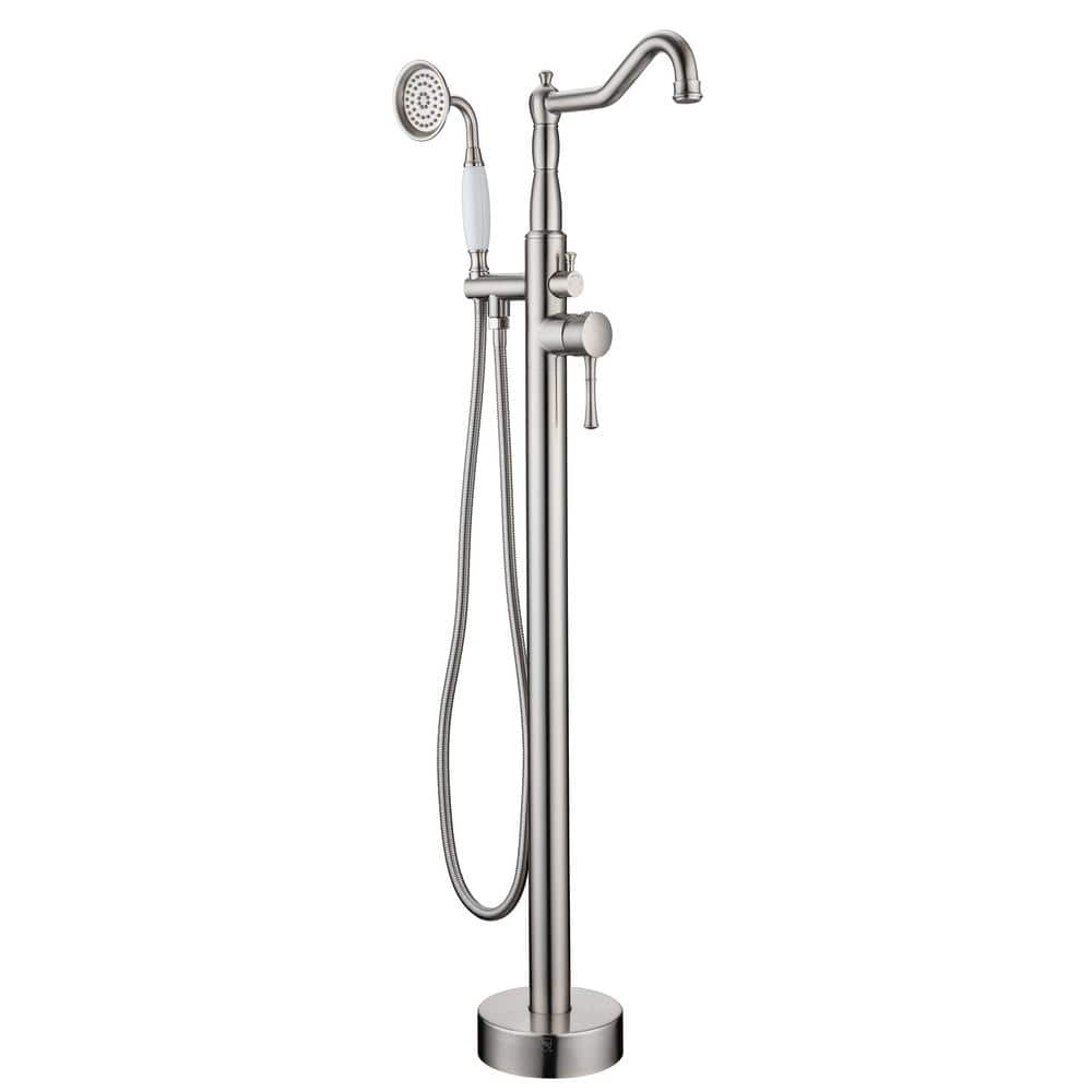 Classic 1-Handle Freestanding Tub Faucet with Handheld Shower in Brushed Nickel price history on PriceWatchPro