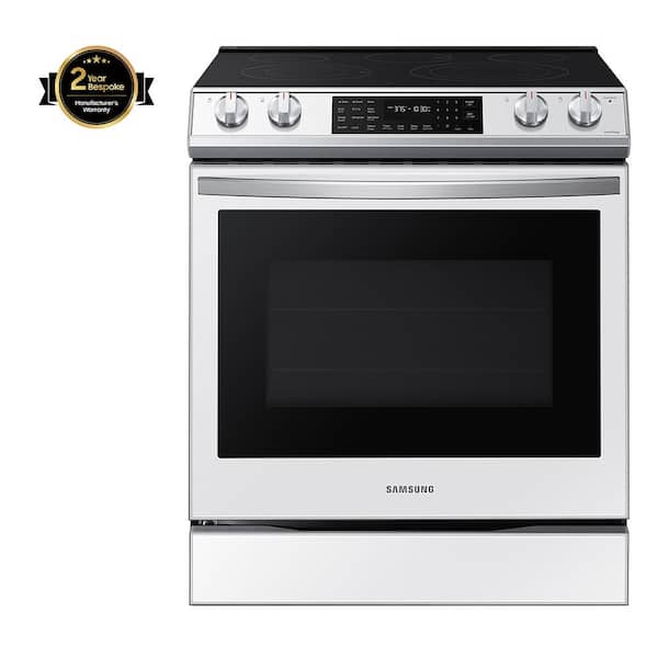 Samsung 30 in. 6.3 cu. ft. Smart Air Fry Convection Oven Freestanding  Electric Range with 5 Smoothtop Burners & Griddle - PrintProof Black  Stainless Steel