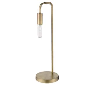 Perret 26.25 in. 1-Light Aged Brass Table Lamp