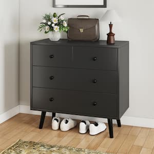 Karl home Black 4 Drawer 25. 98 in. Wide Chest of Drawers