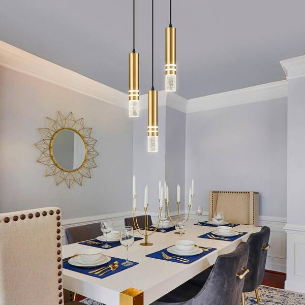 ZHLWIN Home Lighting 18W Gold 3-Light Modern Crystal Integrated