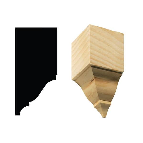 1899I/S 4-3/16 in. x 3-11/16 in. x 7-3/4 in. White Hardwood Large Inside Crown Block Moulding