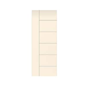 Modern Classic 18 in. x 80 in. Beige Stained Composite MDF Paneled Barn Door Slab