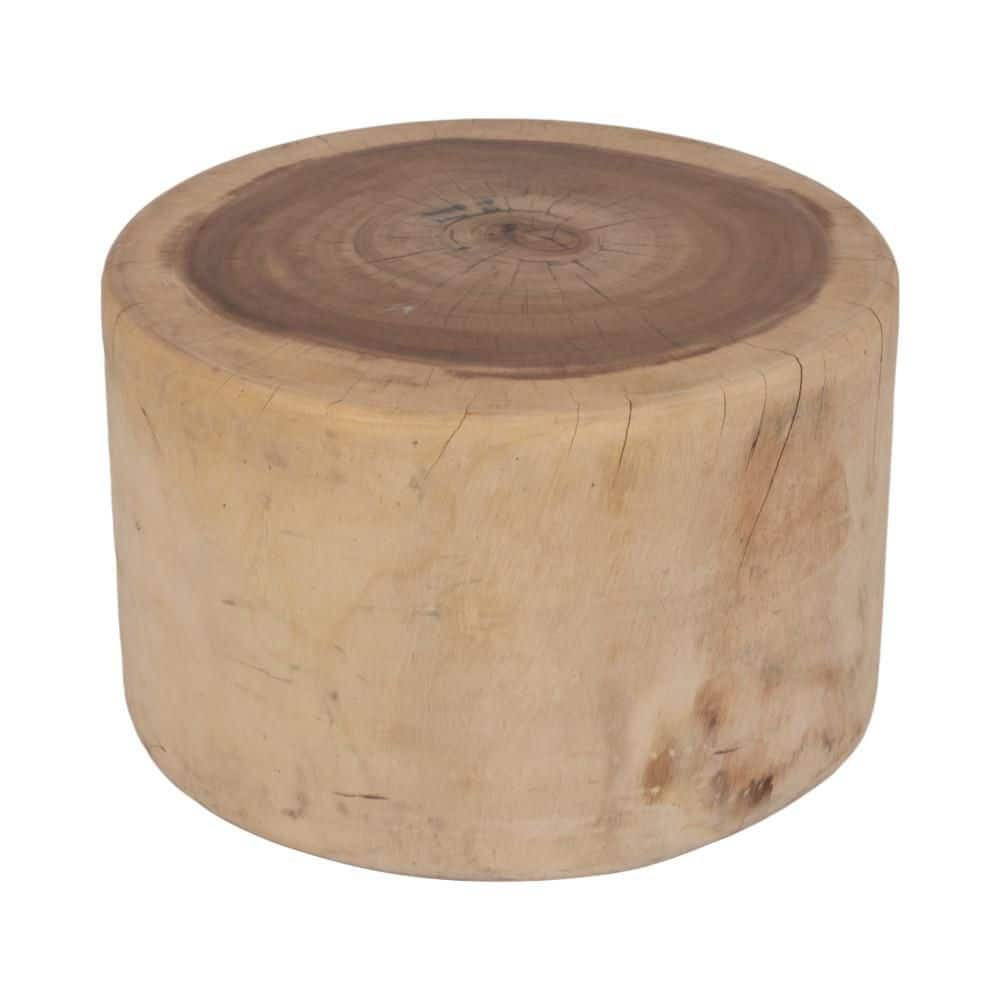 Natural Suar Wood Round Tree Stump Coffee Table 25"