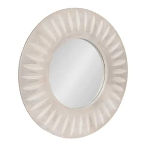 Usra 26.00 in. W x 26.00 in. H White Round Modern Framed Decorative Wall Mirror