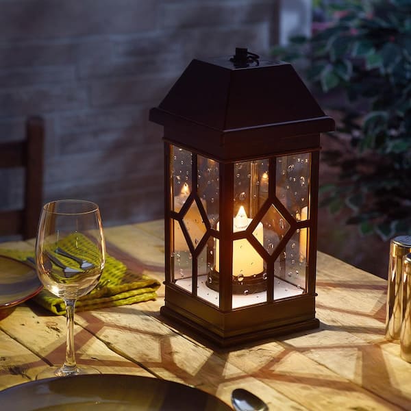 Illuminated Garden: Flameless Outdoor Antique Bronze Candle