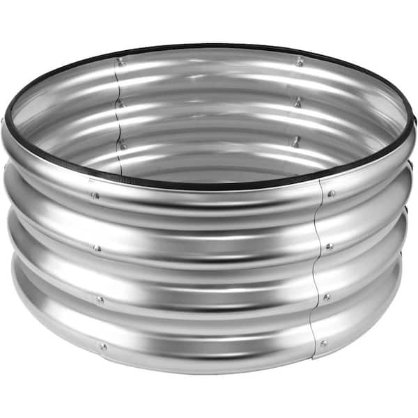 Galvanized Raised Garden Bed 24in. L x 24in. W x 12in. H Open Base Durable Metal Planter Box Outdoor Safe Assembly