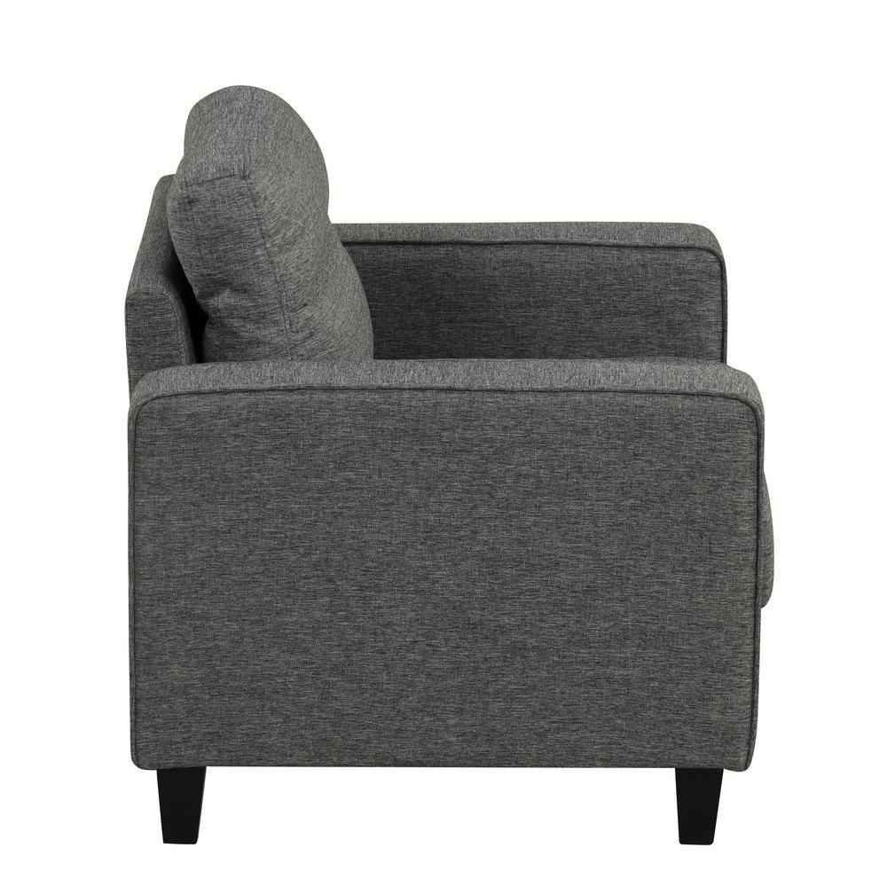 Gray Handcrafted Wood Frame Accent Chair with Plush Cushions
