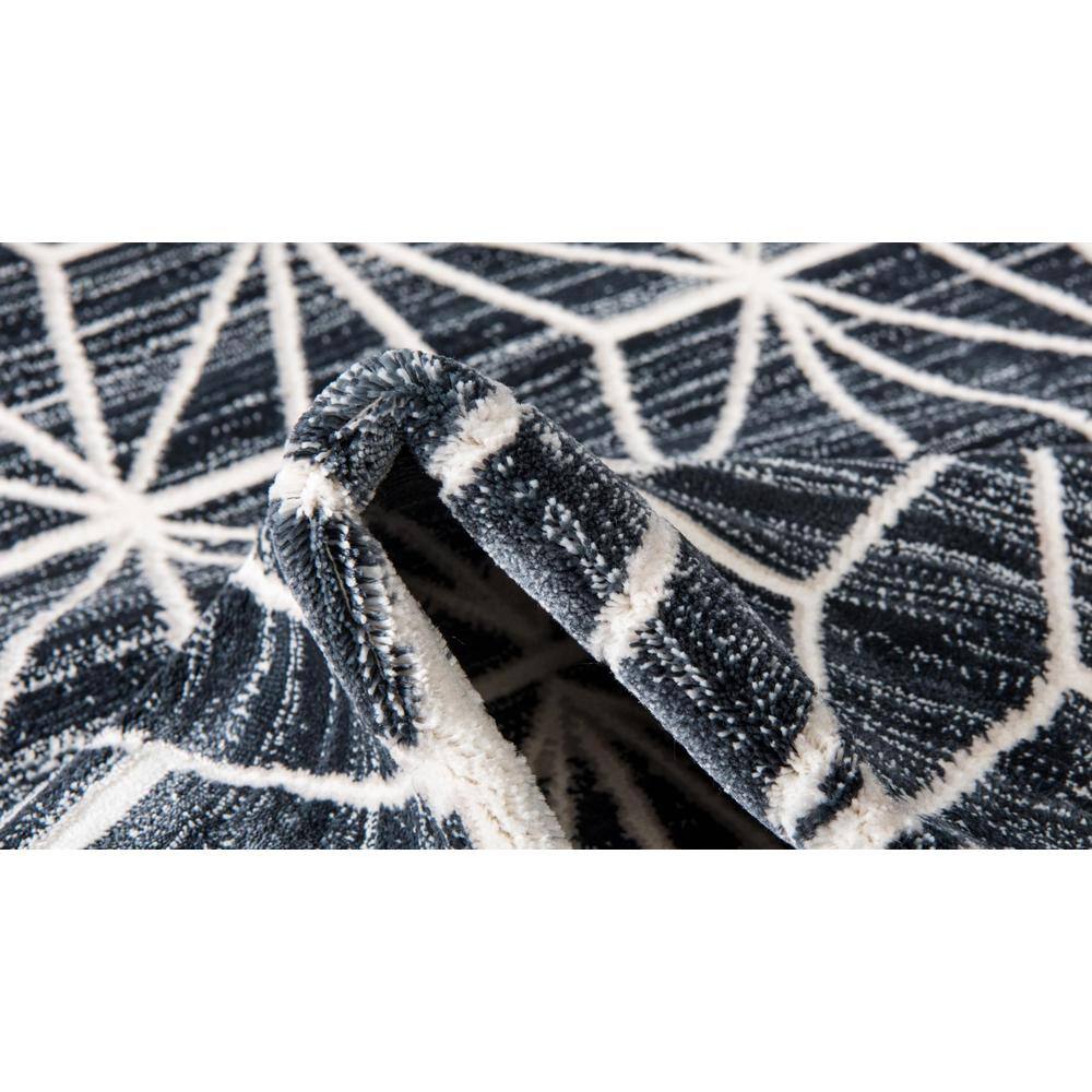 Navy Blue and Ivory Rectangular Easy-Care Area Rug 8' x 10'