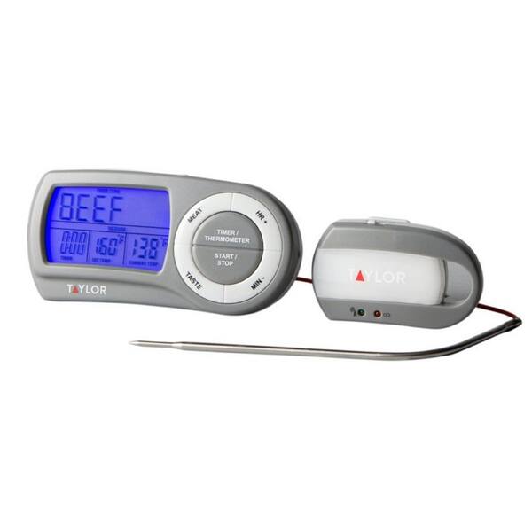 Taylor Multi-use Gray Digital Wireless Food Thermometer with Programmable Features