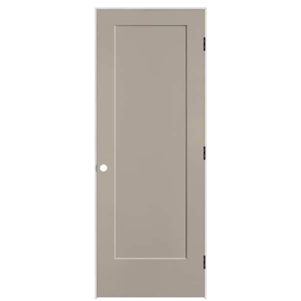 Masonite 30 in. x 80 in. 1-Panel Lincoln Park Left-Hand Solid Core Smoked Tan Molded Composite Single Prehung Interior Door