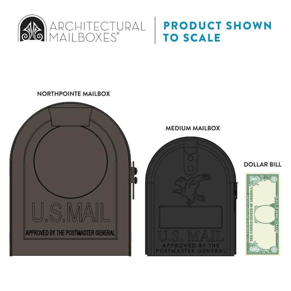 Northpointe Large, Steel Post Mount Mailbox, Venetian Bronze Northpointe Large, Steel Post Mount Mailbox, Venetian Bronze