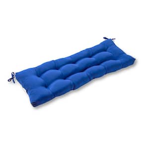 Solid Marine Blue Rectangle Outdoor Bench/Swing Cushion